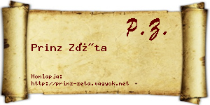 Prinz Zéta névjegykártya